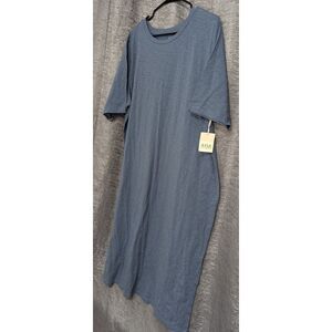 Ana New Approach Short Sleeve Tshirt Dress‎ Women's Plus 2xl Blue NWT